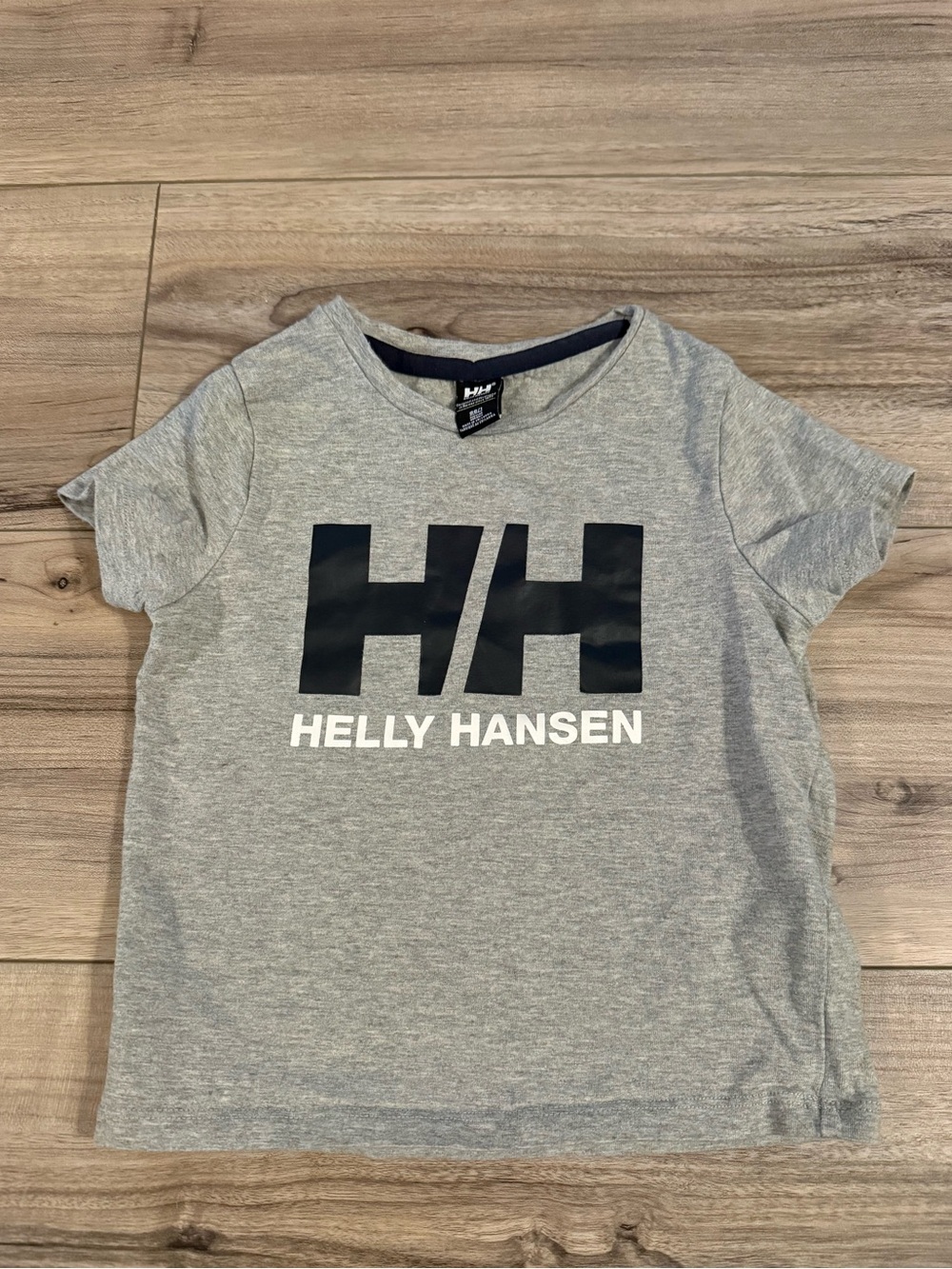 Helly Hansen Kids Light Gray Tee with Navy HH Logo